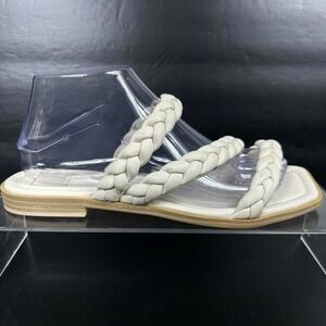 Dolce Vita Size 8.5 Braided Ivory White Slide Sandals Bridal Wedding Indra